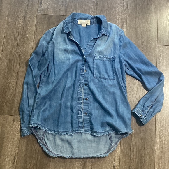 Cloth And Stone Fray Seams Back Shirt S - Picture 3 of 6